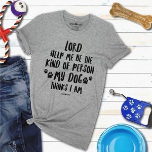 GRACE & TRUTH ADULT ATHLETIC HEATHER “MY DOG” T-SHIRT-SIZE LARGE-NWT